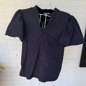 Chico's Navy Puff Sleeve Blouse